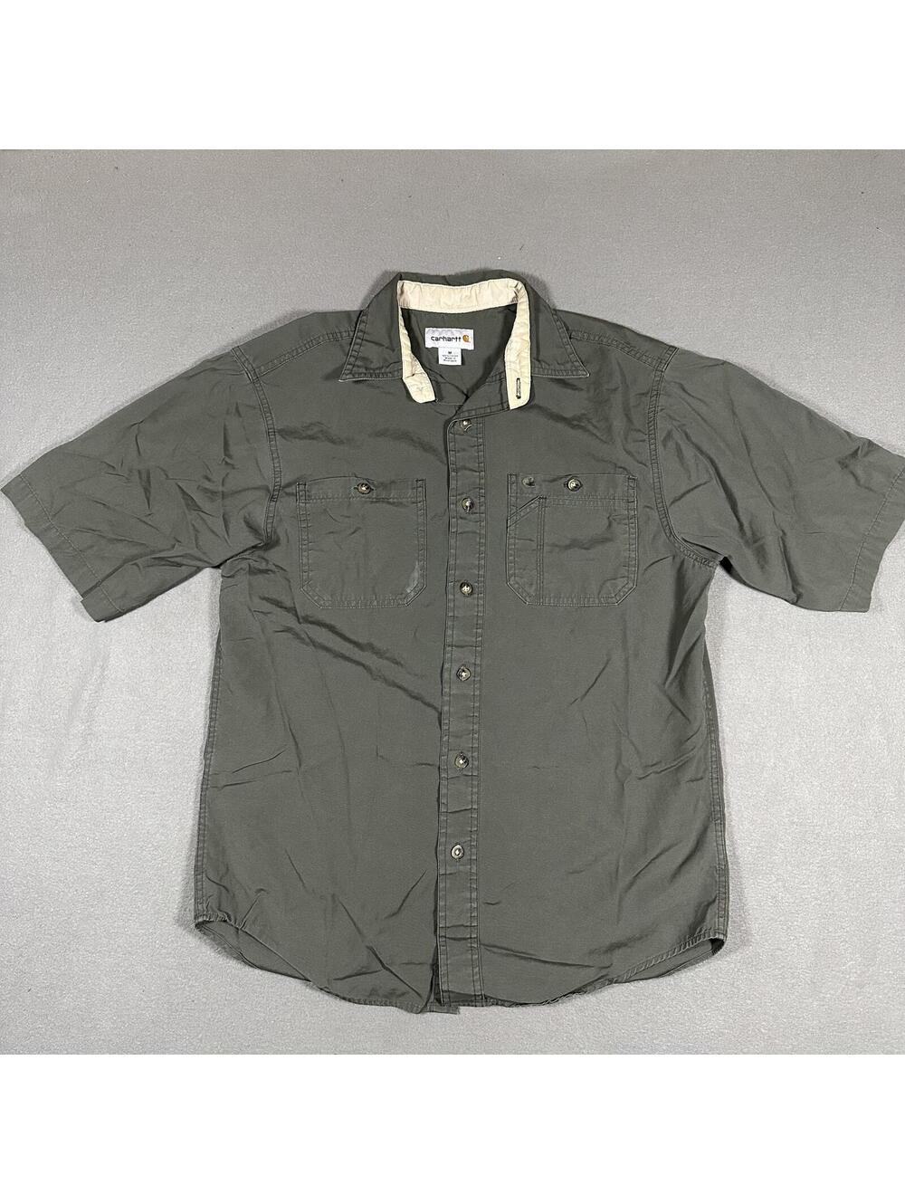 Carhartt Men Shirt Medium Green Workwear